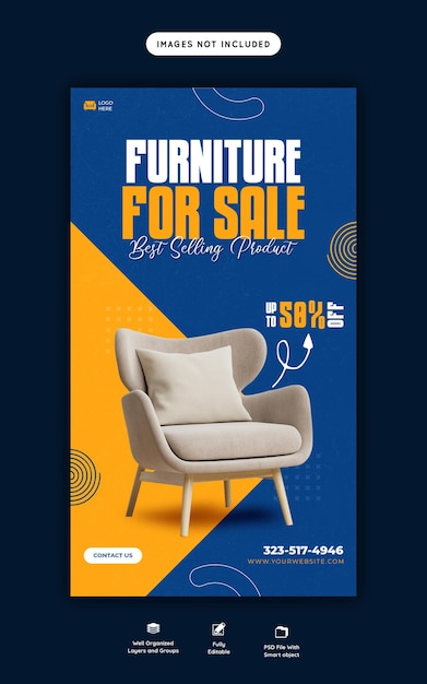 Furniture sale Instagram and facebook story template