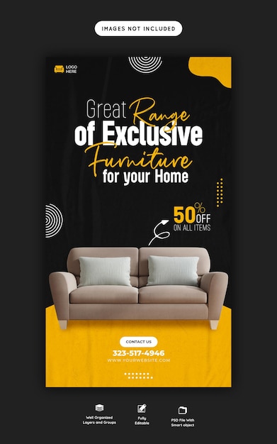 Furniture sale instagram and facebook story template