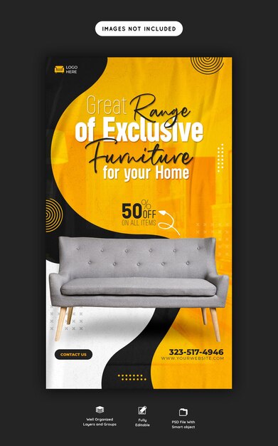 Furniture sale Instagram and facebook story template