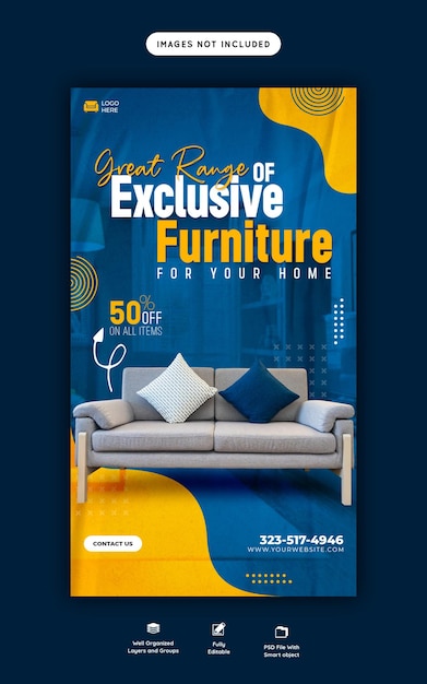 Furniture sale Instagram and facebook story template