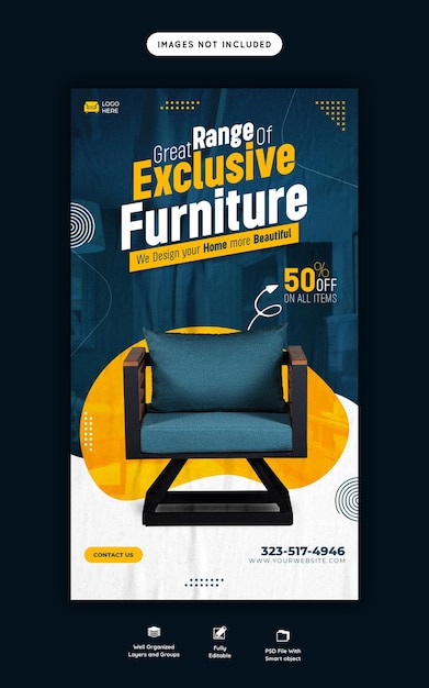 Furniture sale instagram and facebook story template