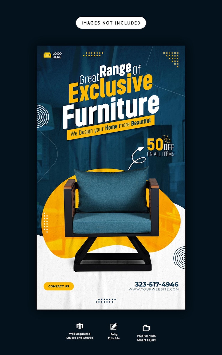 Free PSD Furniture sale instagram and facebook story template