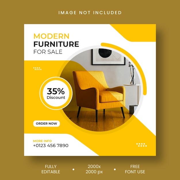 無料PSD 家具販売instagramの投稿とソーシャルメディアのテンプレート