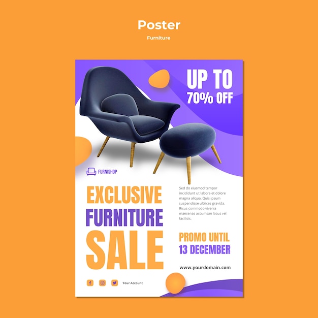 Furniture sale poster template