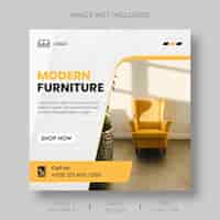 Free PSD furniture sale social media and instagram post template banner