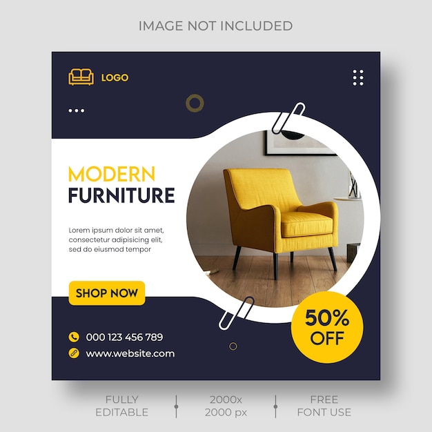 Furniture sale social media and Instagram post template