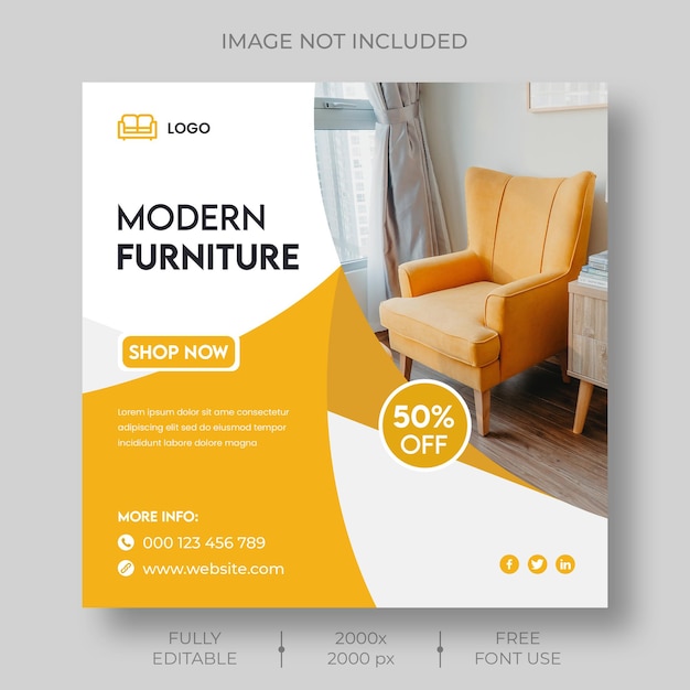 Free PSD furniture sale social media and instagram post template