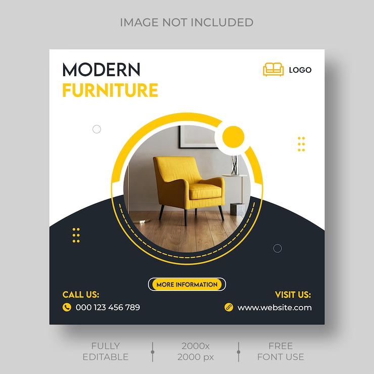 Free PSD furniture sale social media and instagram post template