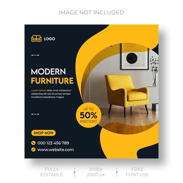 Furniture sale social media and instagram post template