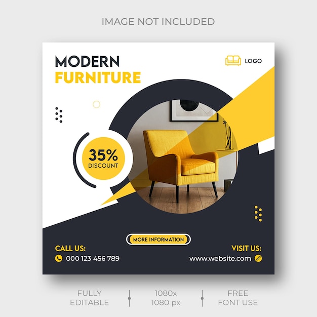 Free PSD furniture sale social media and instagram post template