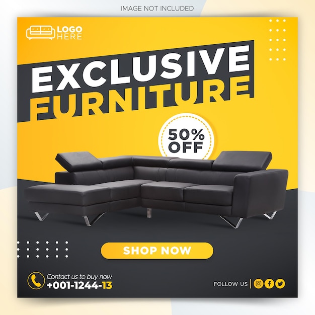 Free PSD furniture sale social media post template
