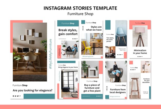 家具ショップコンセプトInstagramストーリーテンプレート