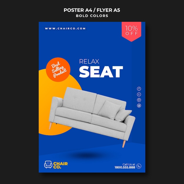Free PSD furniture store ad poster template