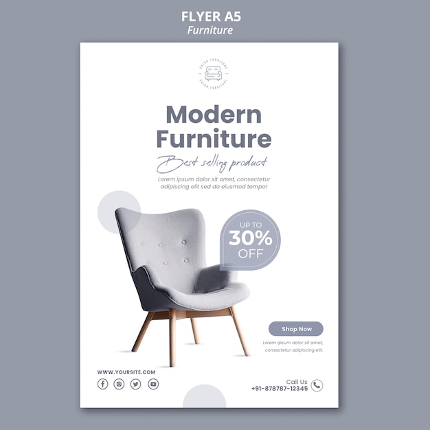 Furniture store flyer template