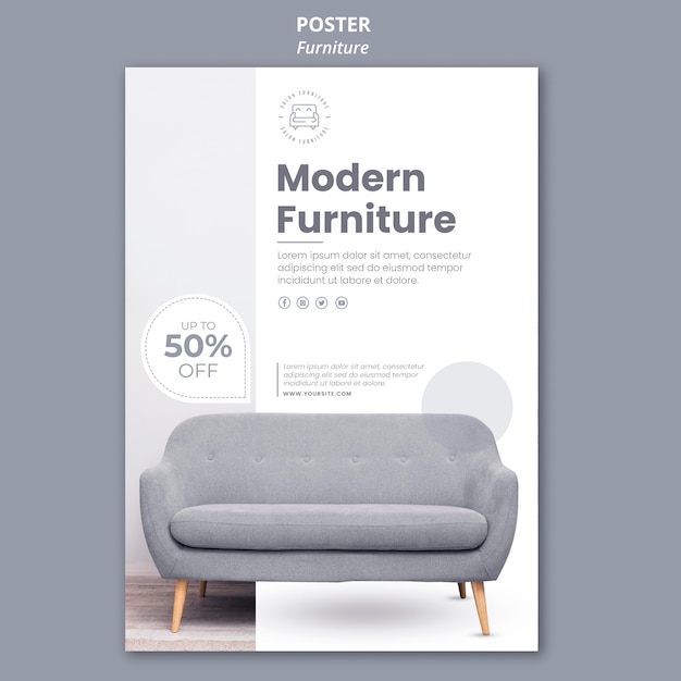 Furniture store poster template