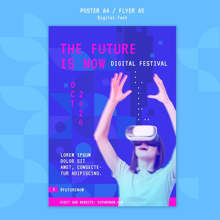 Free PSD the future is now poster template