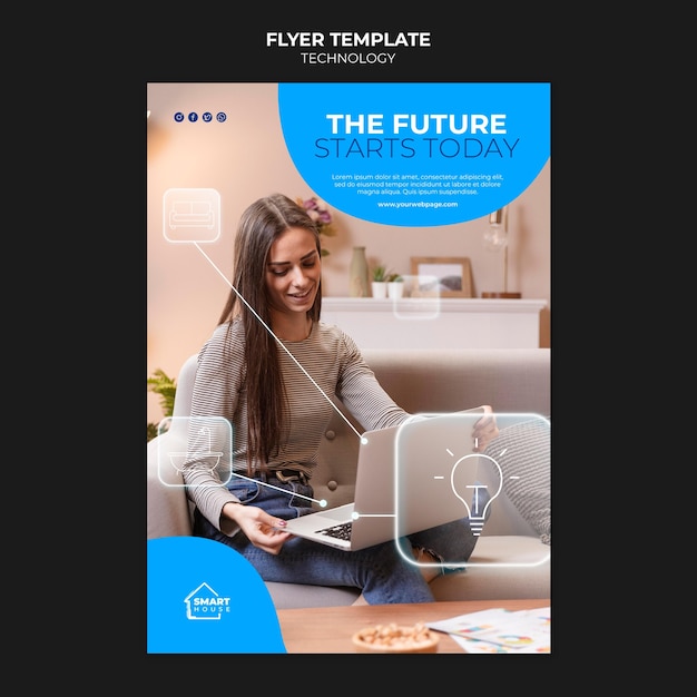 Free PSD future technology flyer template