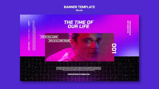 Free PSD futuristic music banner template