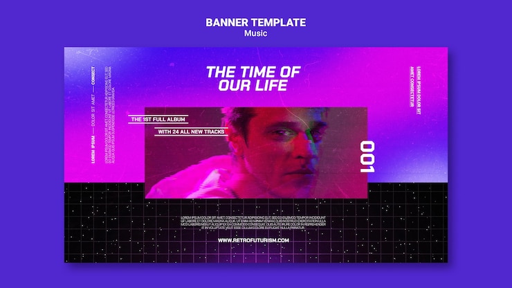 Free PSD futuristic music banner template