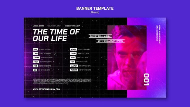 未来的な音楽バナーテンプレート