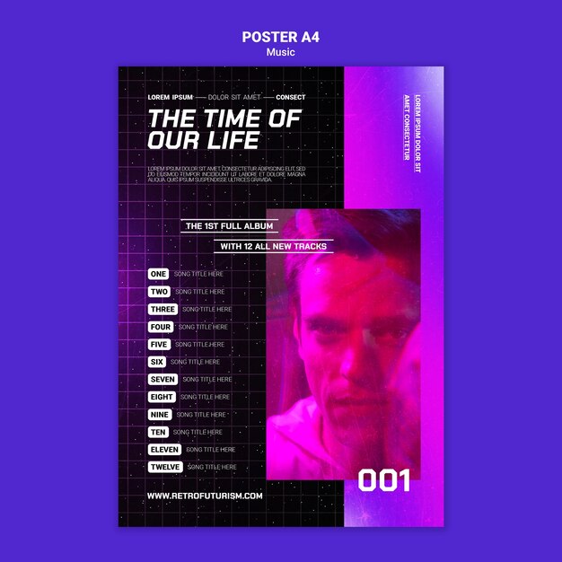 Futuristic music poster template