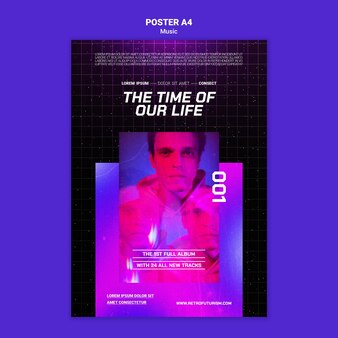 Futuristic music poster template