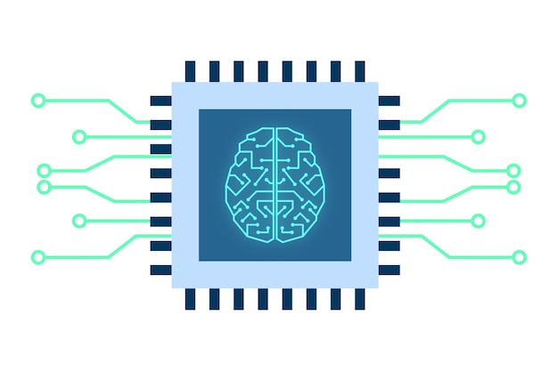 Футуристическая иллюстрация чипа робота