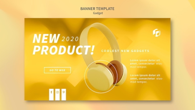 PSD gratuito modello di banner concetto gadget