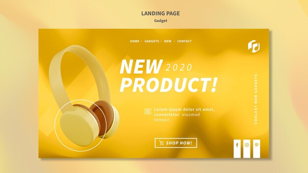 Gadget concept landing page template