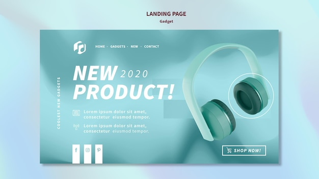 Gadget concept landing page template