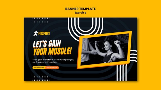 Gain muscle banner template