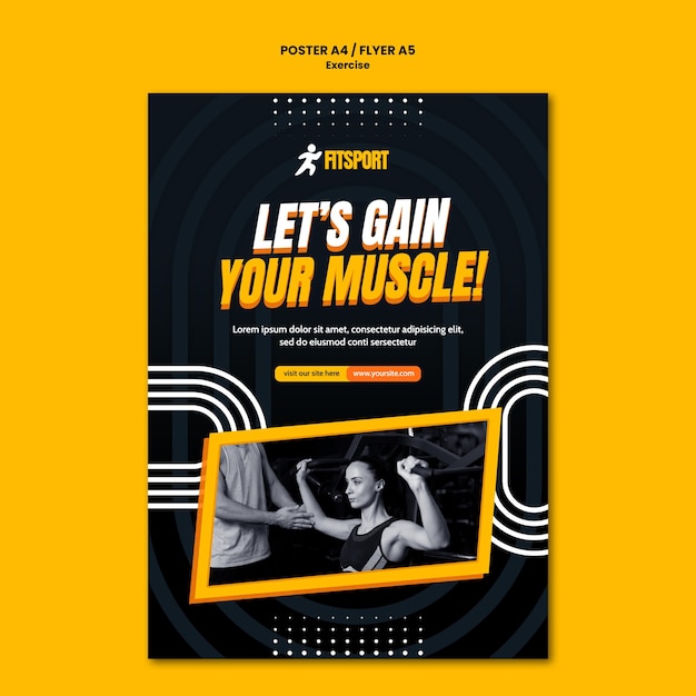 Gain muscle poster template