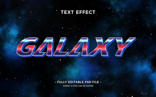 Дизайн текстового эффекта галактики