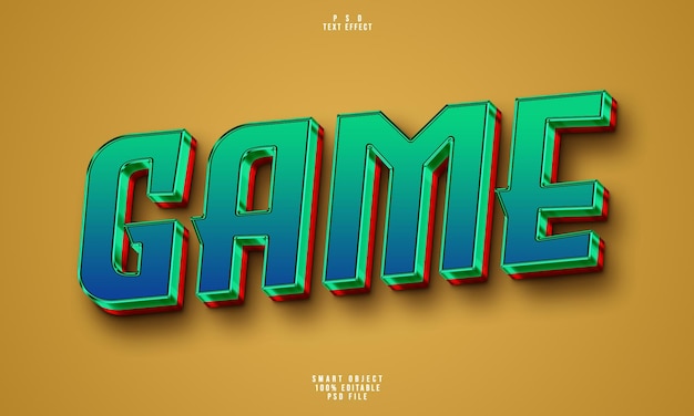 Free PSD game 3d editable text effect