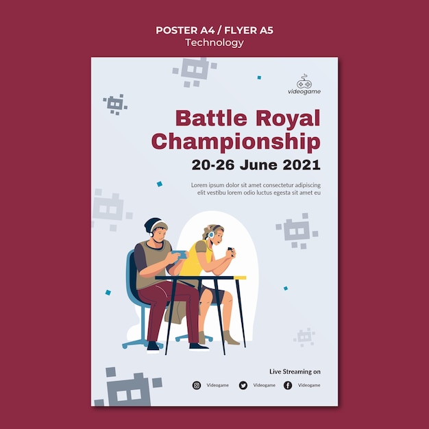 PSD gratuito modello di poster del campionato di gioco