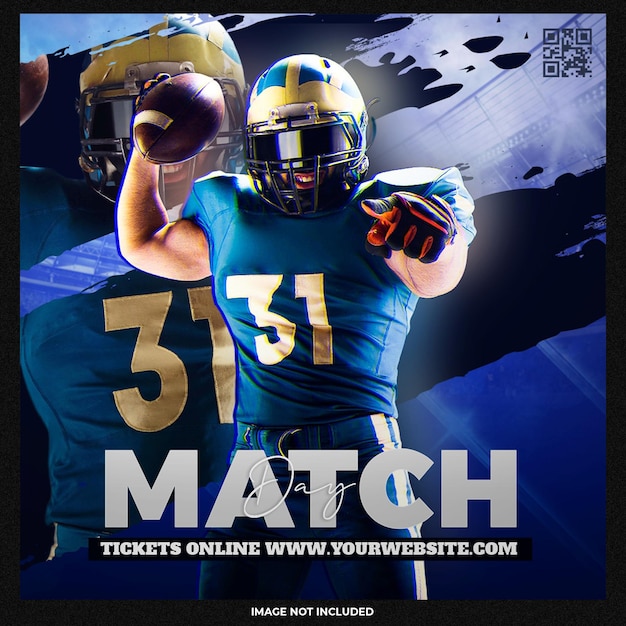 Free PSD game day football social media instagram template