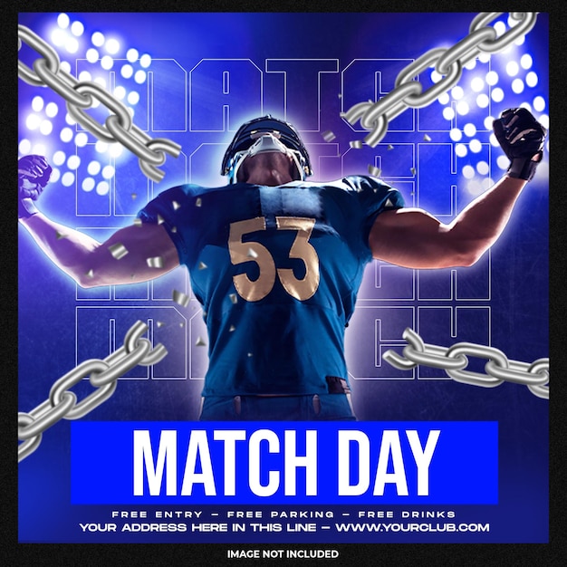 Free PSD game day football social media instagram template