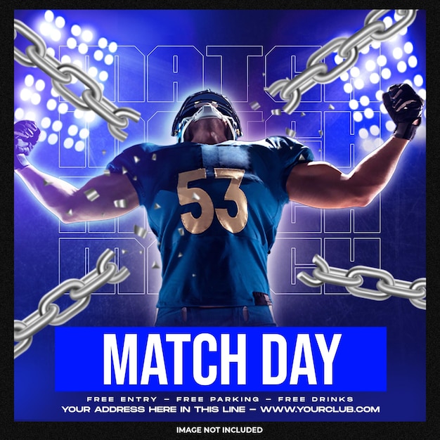 Game day football social media instagram template