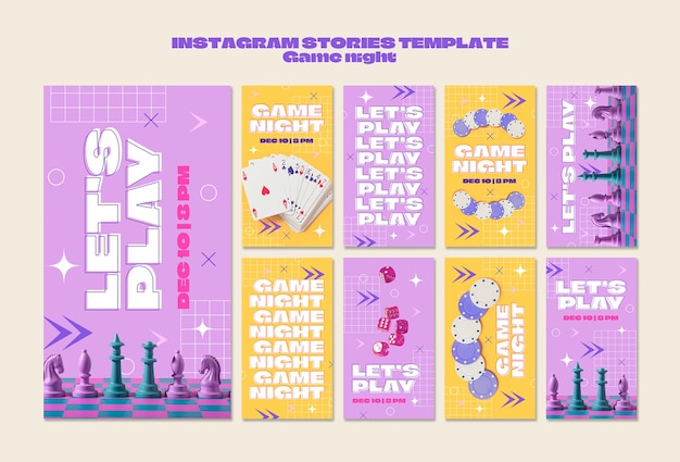 PSD gratuito game night entertainment storie di instagram