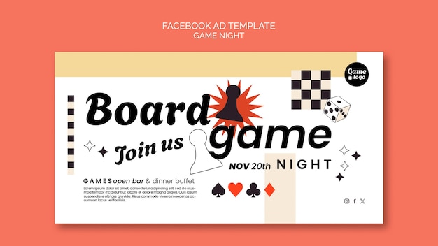 Template di facebook per la serata di gioco