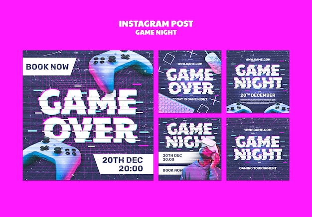 Free PSD game night instagram posts