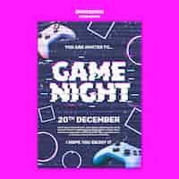 Free PSD game night invitation template