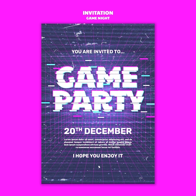 Game night invitation template