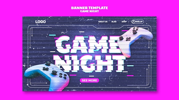 Game night landing page template