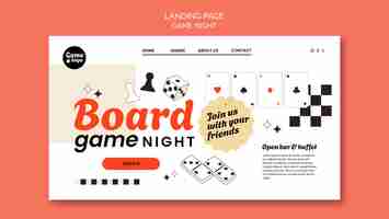 Free PSD game night landing page template