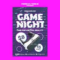 Бесплатный PSD Шаблон плаката игровой ночи