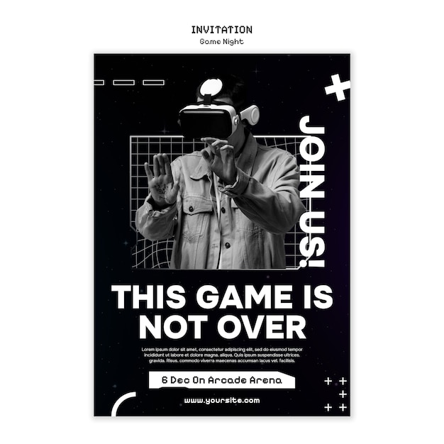 Free PSD game night template design