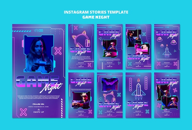 Free PSD game night template design