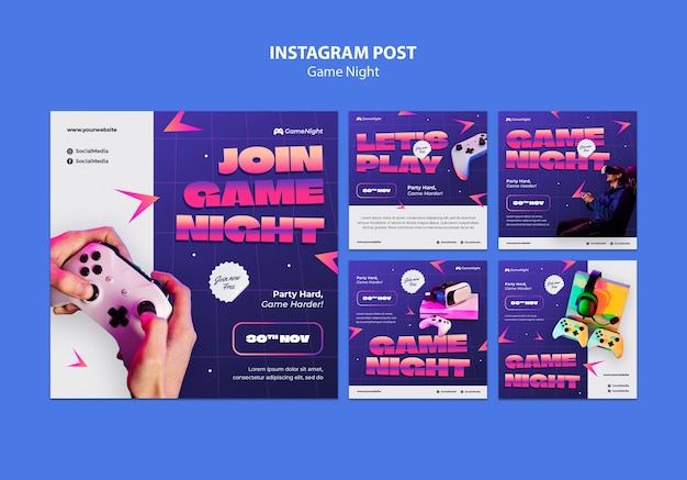 Free PSD game night template design