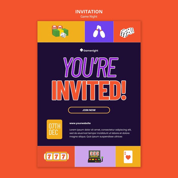 game night template design